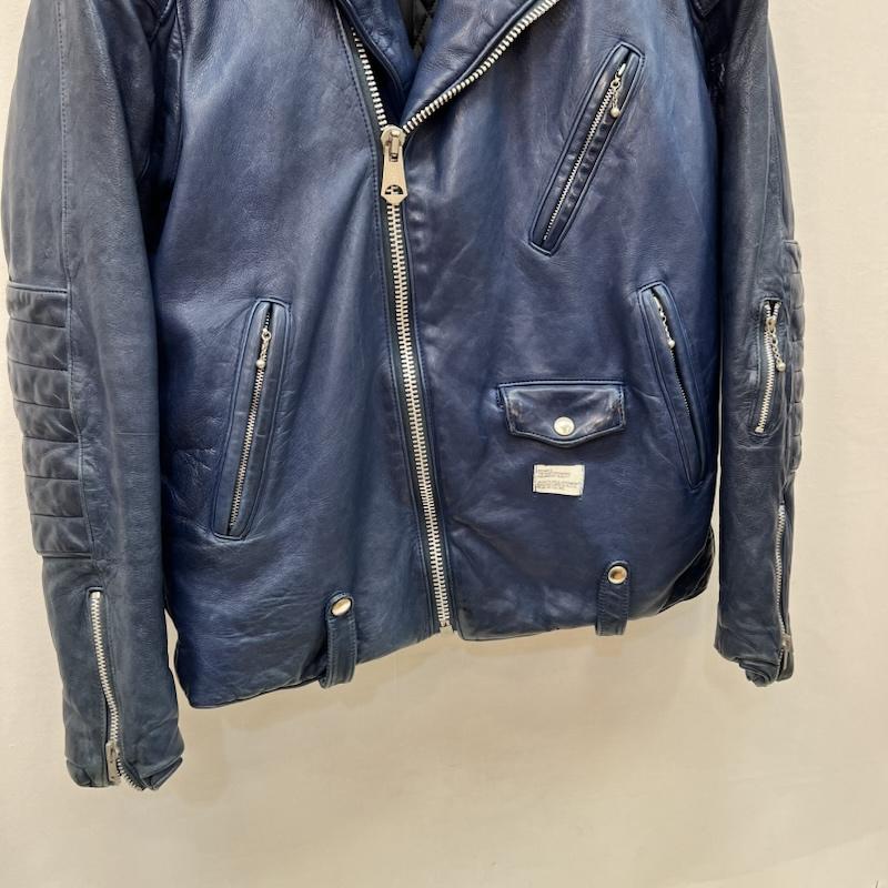 ベドウィン BEDWIN ジャケット、上着 ライダース シープスキン レザー ダブル ライダースジャケット 3 青 / ブルー / blue メンズ USED 古着 中古 50165911