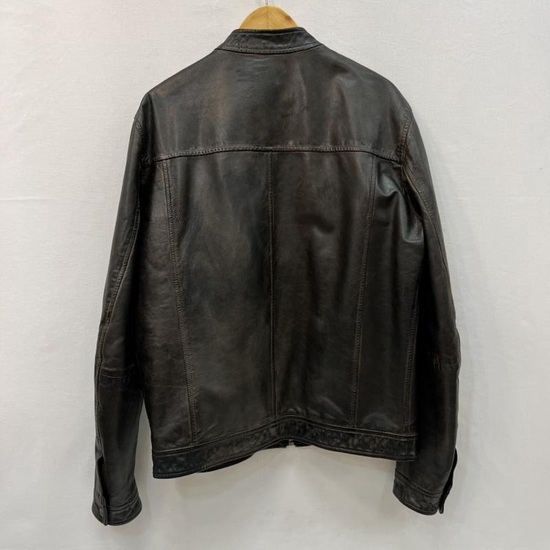 スコッチアンドソーダ SCOTCH＆SODA ジャケット、上着 ライダース ゴートレザー シングル ライダースジャケット ヴィンテージ加工 L 茶 / ブラウン / brown メンズ USED 古着 中古 50165913