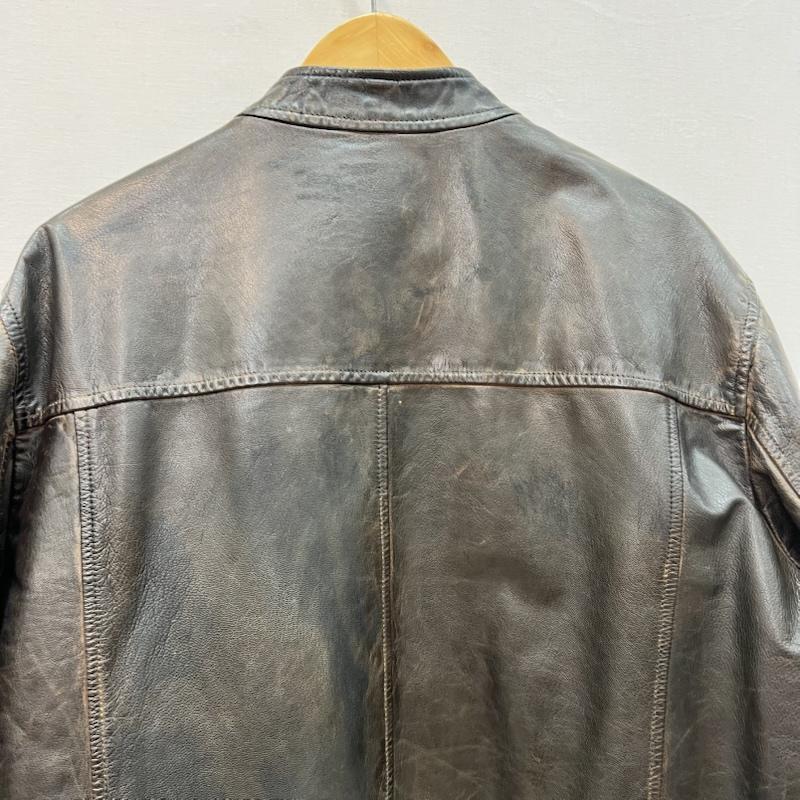 スコッチアンドソーダ SCOTCH＆SODA ジャケット、上着 ライダース ゴートレザー シングル ライダースジャケット ヴィンテージ加工 L 茶 / ブラウン / brown メンズ USED 古着 中古 50165913