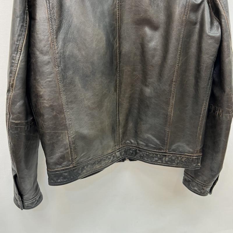 スコッチアンドソーダ SCOTCH＆SODA ジャケット、上着 ライダース ゴートレザー シングル ライダースジャケット ヴィンテージ加工 L 茶 / ブラウン / brown メンズ USED 古着 中古 50165913