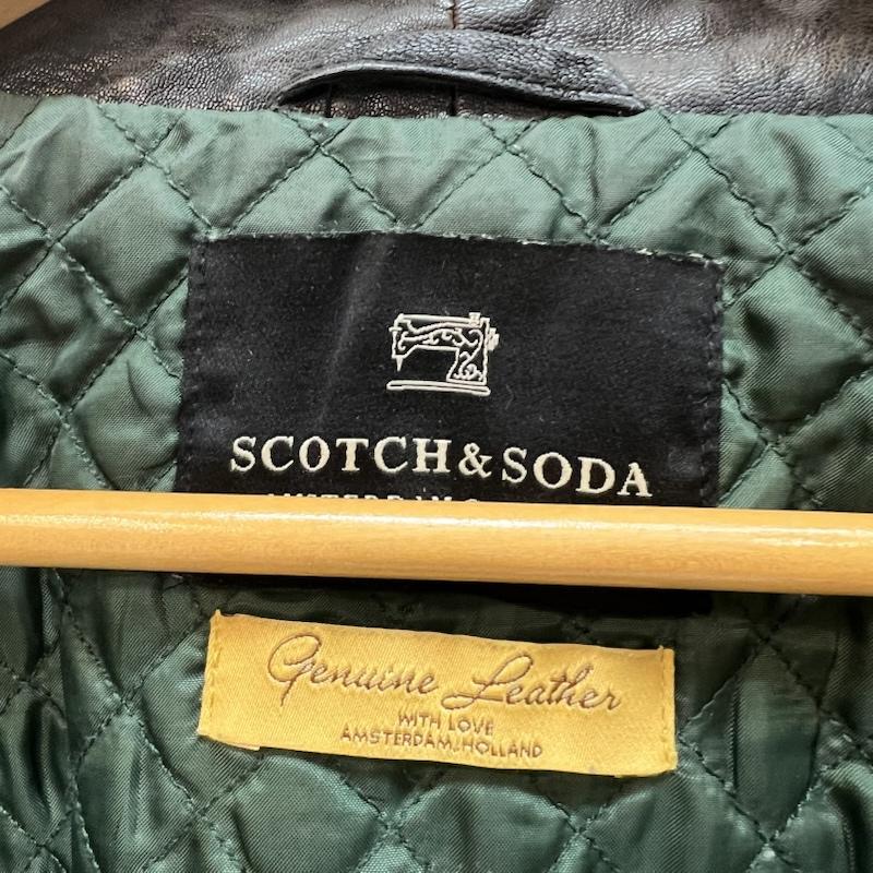 スコッチアンドソーダ SCOTCH＆SODA ジャケット、上着 ライダース ゴートレザー シングル ライダースジャケット ヴィンテージ加工 L 茶 / ブラウン / brown メンズ USED 古着 中古 50165913