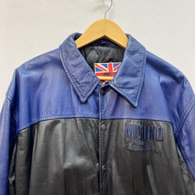 ヴィンテージ VINTAGE ジャケット、上着 レザージャケット 90s MICHIKO LONDON レザー スタジャン M 青 / ブルー / blue X 黒 / ブラック / black レディース USED 古着 中古 50165914