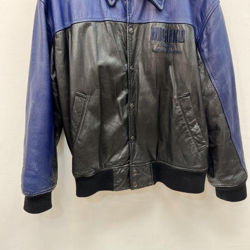 ヴィンテージ VINTAGE ジャケット、上着 レザージャケット 90s MICHIKO LONDON レザー スタジャン M 青 / ブルー / blue X 黒 / ブラック / black レディース USED 古着 中古 50165914