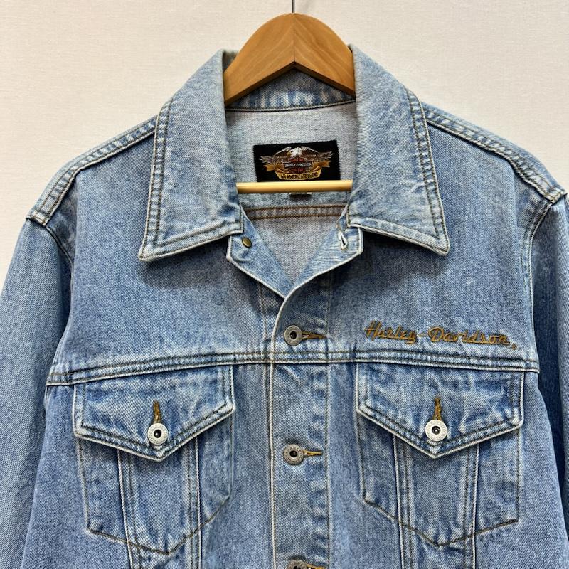 ハーレーダビッドソン Harley-Davidson ジャケット、上着 ジャンパー、ブルゾン ロゴ刺繍 デニムジャケット L メンズ USED 古着 中古 50165915