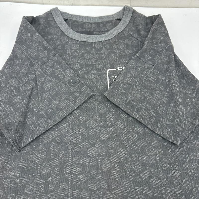 コーチ COACH Tシャツ 半袖 champion スパンコール ロゴ シグネチャー 総柄 Tシャツ XS ダークグレー / ダークグレー / メンズ USED 古着 中古 50165924