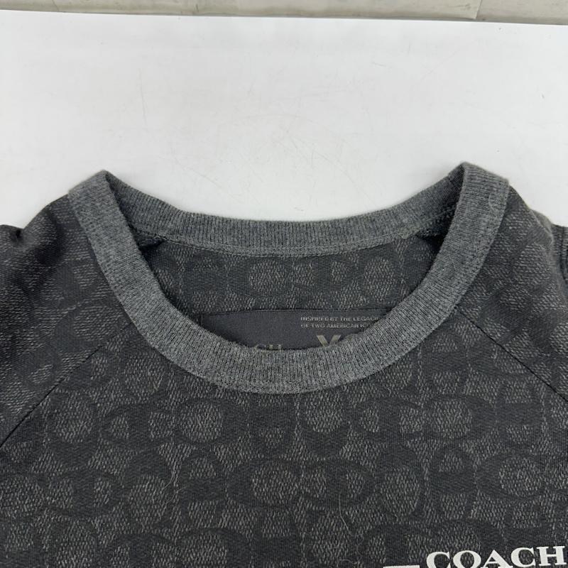 コーチ COACH Tシャツ 半袖 champion スパンコール ロゴ シグネチャー 総柄 Tシャツ XS ダークグレー / ダークグレー / メンズ USED 古着 中古 50165924