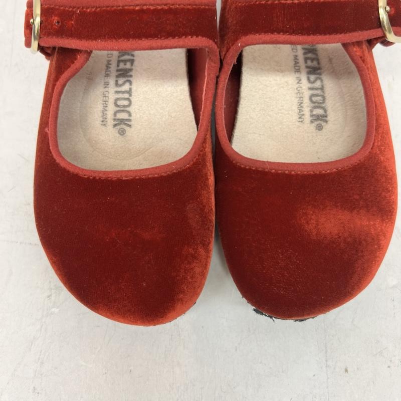 ビルケンシュトック BIRKENSTOCK カジュアルシューズ カジュアルシューズ Santa Clarita メリージェーン フラットシューズ ベロア 24.5cm 赤 / レッド / red レディース USED 古着 中古 50165925