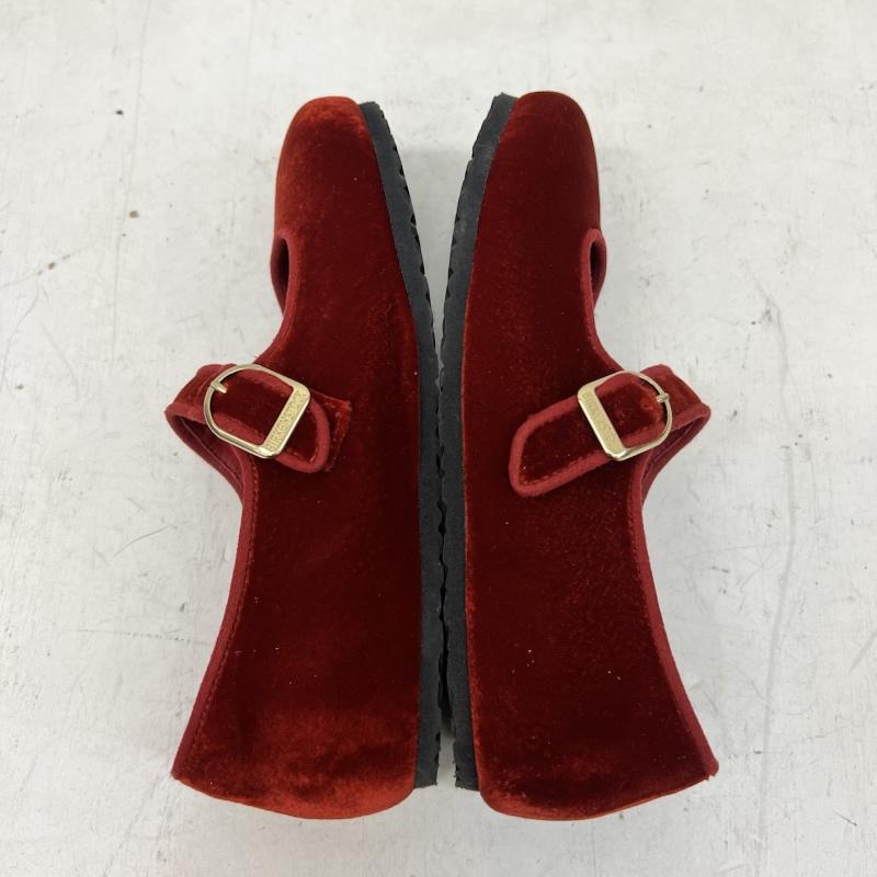 ビルケンシュトック BIRKENSTOCK カジュアルシューズ カジュアルシューズ Santa Clarita メリージェーン フラットシューズ ベロア 24.5cm 赤 / レッド / red レディース USED 古着 中古 50165925