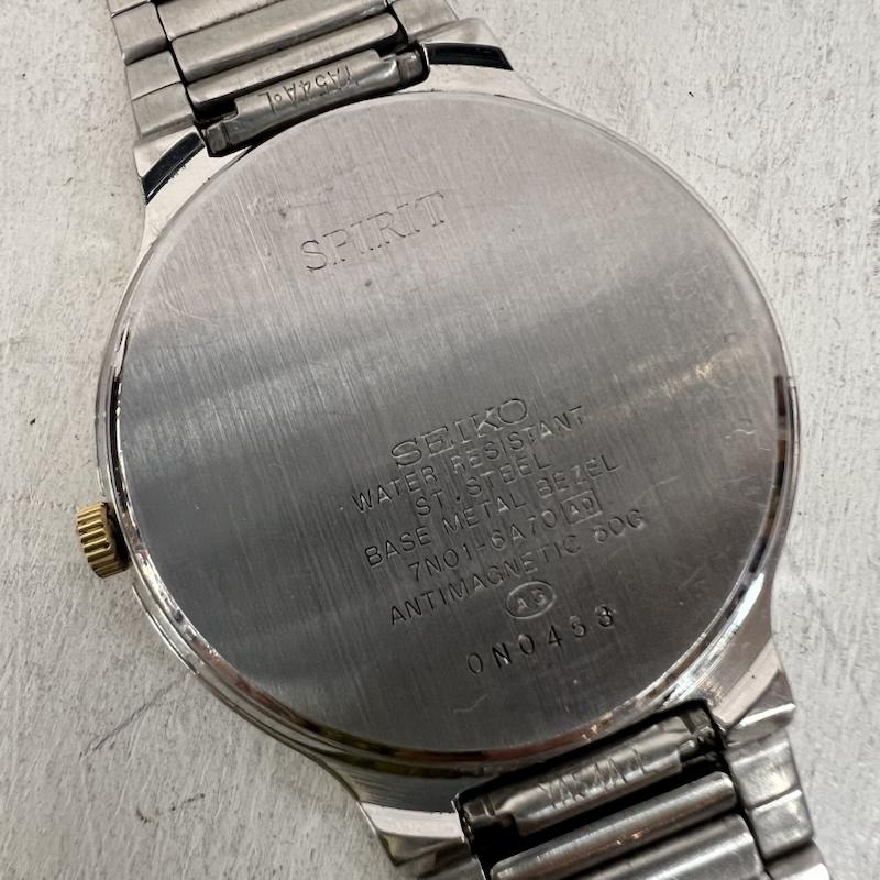 セイコー SEIKO 腕時計 アナログ（クォーツ式） SPIRIT スピリット 7N01-6A70 - 銀 / シルバー / silver color X 金 / ゴールド / gold color メンズ USED 古着 中古 50165928