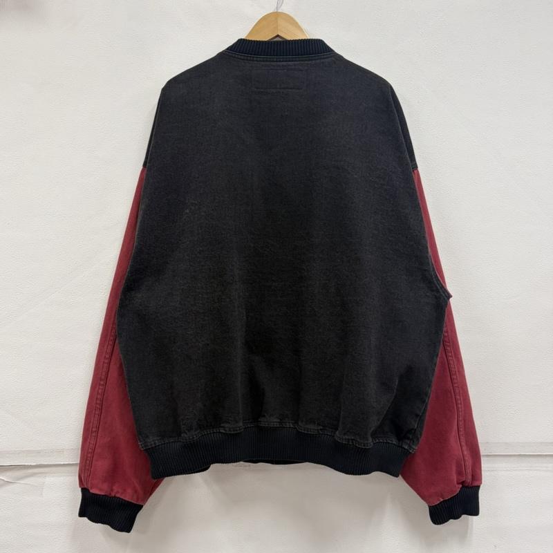 ヴィンテージ VINTAGE ジャケット、上着 ジャンパー、ブルゾン CASHWAY ロゴ 刺繍 デニム ヴィンテージ スタジアム ジャケット ブルゾン スナップボタン XXL ロゴ、文字 X 刺繍 黒 / ブラック / black X 赤 / レッド / red メンズ USED 古着 中古 50165934