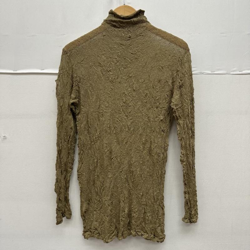 イッセイミヤケペルマネンテ ISSEY MIYAKE PERMANENTE カットソー 長袖 シワ 加工 ハイネック シアー カットソー PE53-JJ203 M 茶 / ブラウン / brown レディース USED 古着 中古 50165937