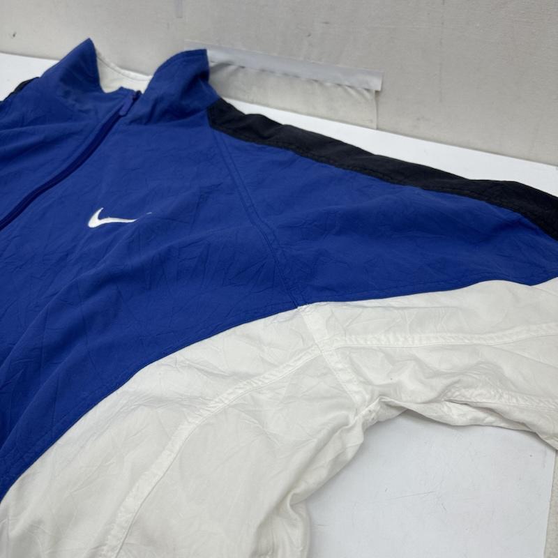 ナイキ NIKE ジャケット、上着 ジャンパー、ブルゾン 90s 銀タグ ロゴ 刺繍 ナイロン ジャケット - 青 / ブルー / blue X 白 / ホワイト / white メンズ USED 古着 中古 50165939
