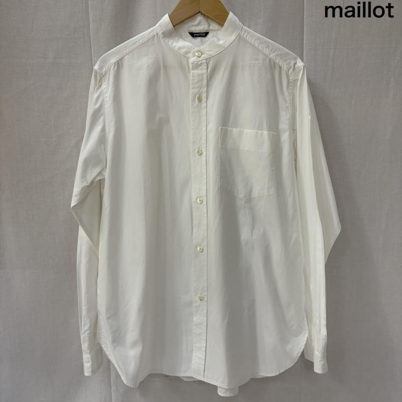 マイヨ maillot シャツ、ブラウス 長袖 シンコットン スタンドシャツ Thin Cotton Stand Shirt MAS-24260 1 無地 白 / ホワイト / white メンズ USED 古着 中古 50165941