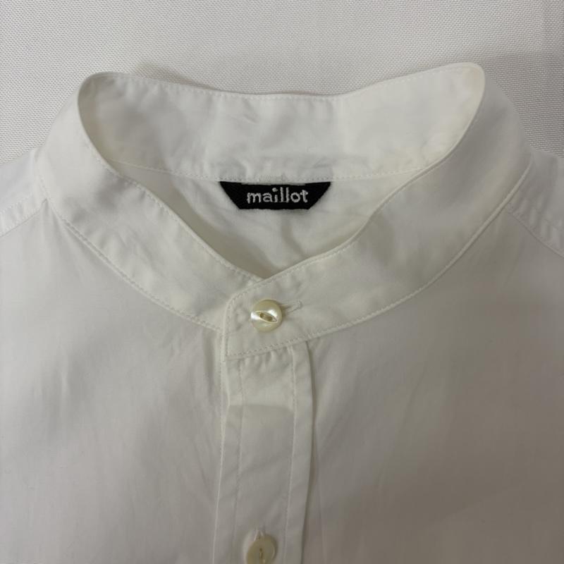 マイヨ maillot シャツ、ブラウス 長袖 シンコットン スタンドシャツ Thin Cotton Stand Shirt MAS-24260 1 無地 白 / ホワイト / white メンズ USED 古着 中古 50165941