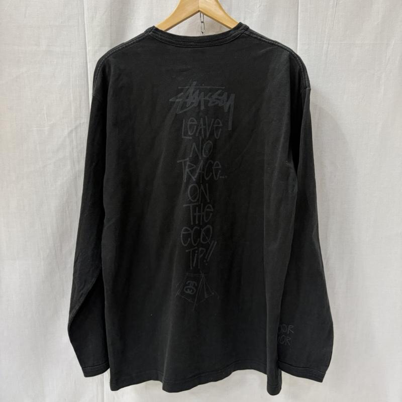 ステューシー STUSSY Tシャツ 長袖 Outdoor Flavor オールドステューシー 黒タグ期 ショーンフォントロゴ スカルグラフィック ロンT L ロゴ、文字 X キャラクター 黒 / ブラック / black メンズ USED 古着 中古 50165944