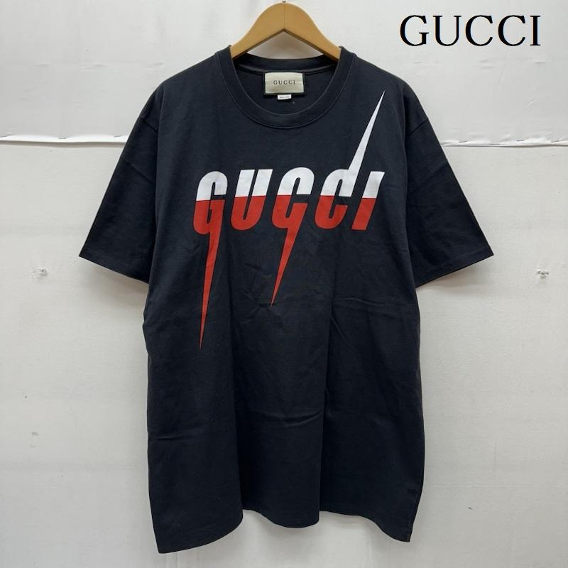 グッチ GUCCI Tシャツ 半袖 ブレード ロゴ プリント Tシャツ 565806 XJAZY XL 黒 / ブラック / black メンズ USED 古着 中古 50165945