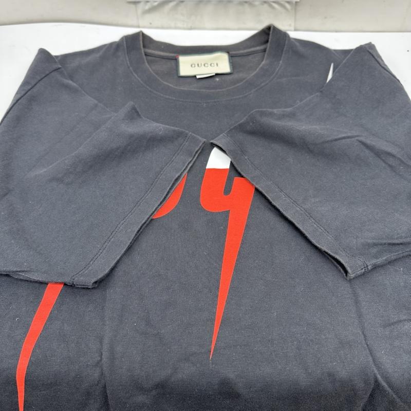グッチ GUCCI Tシャツ 半袖 ブレード ロゴ プリント Tシャツ 565806 XJAZY XL 黒 / ブラック / black メンズ USED 古着 中古 50165945