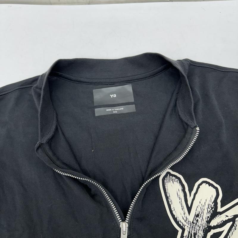 ワイスリー Y-3 Tシャツ 半袖 ハーフジップ ロゴ プリント Tシャツ H44812 M 黒 / ブラック / black メンズ USED 古着 中古 50165946