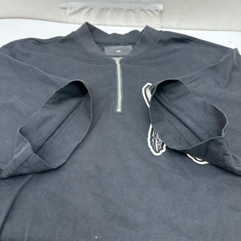 ワイスリー Y-3 Tシャツ 半袖 ハーフジップ ロゴ プリント Tシャツ H44812 M 黒 / ブラック / black メンズ USED 古着 中古 50165946
