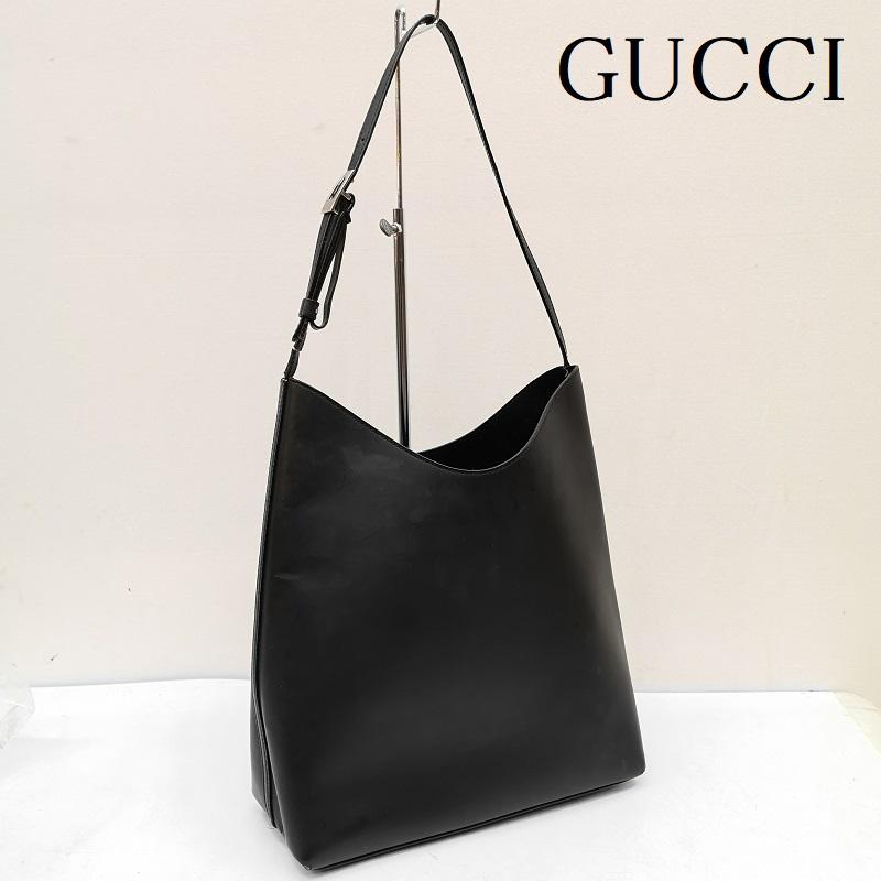 グッチ GUCCI トートバッグ トートバッグ 001-1942-1705 セミショルダー バッグ レザー ブラック ポーチ付き レディース USED 古着 中古 50165952