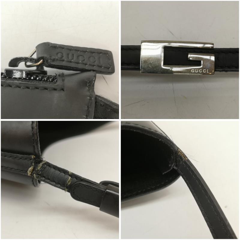 グッチ GUCCI トートバッグ トートバッグ 001-1942-1705 セミショルダー バッグ レザー ブラック ポーチ付き レディース USED 古着 中古 50165952
