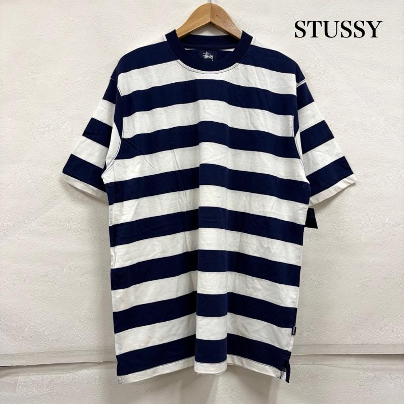 ステューシー STUSSY Tシャツ 半袖 OLD オールド 90s 半袖 ボーダー Tシャツ 紺タグ ヴィンテージ L ボーダー柄 白 / ホワイト / white X 紺 / ネイビー / navy メンズ USED 古着 中古 50165953