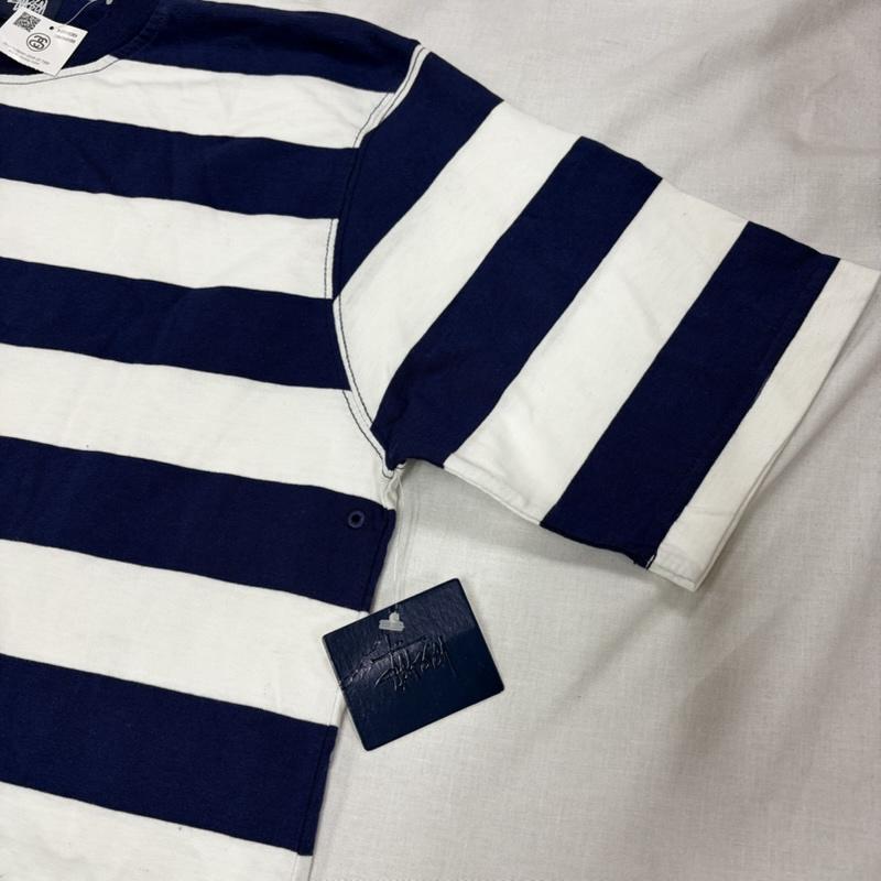 ステューシー STUSSY Tシャツ 半袖 OLD オールド 90s 半袖 ボーダー Tシャツ 紺タグ ヴィンテージ L ボーダー柄 白 / ホワイト / white X 紺 / ネイビー / navy メンズ USED 古着 中古 50165953
