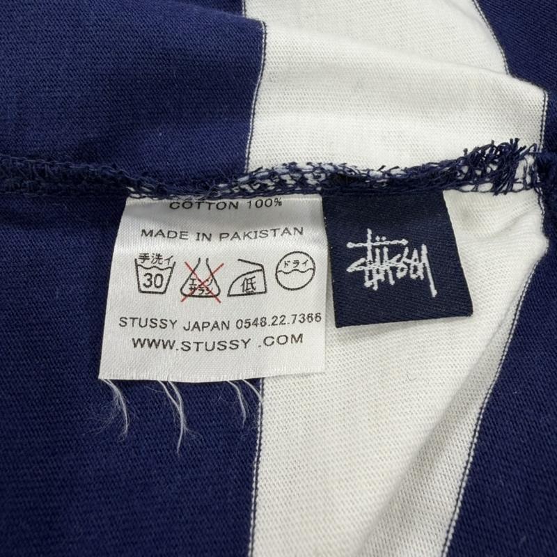 ステューシー STUSSY Tシャツ 半袖 OLD オールド 90s 半袖 ボーダー Tシャツ 紺タグ ヴィンテージ L ボーダー柄 白 / ホワイト / white X 紺 / ネイビー / navy メンズ USED 古着 中古 50165953
