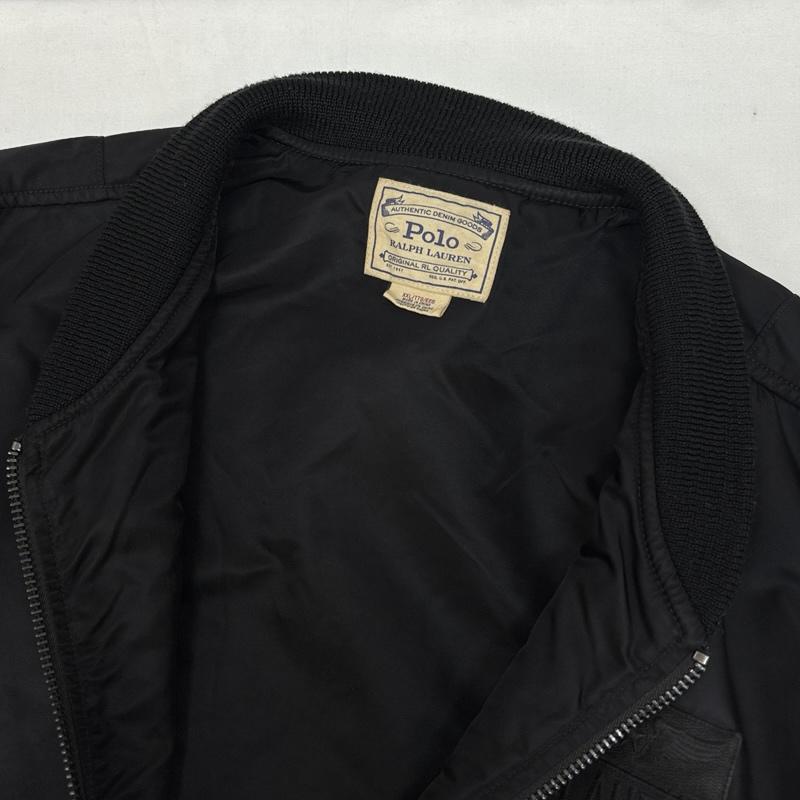 ポロラルフローレン POLO RALPH LAUREN ジャケット、上着 ジャンパー、ブルゾン MA-1 フライト ボンバー ジャケット TALON タロンジップ ビッグサイズ XXL 黒 / ブラック / black メンズ USED 古着 中古 50165957