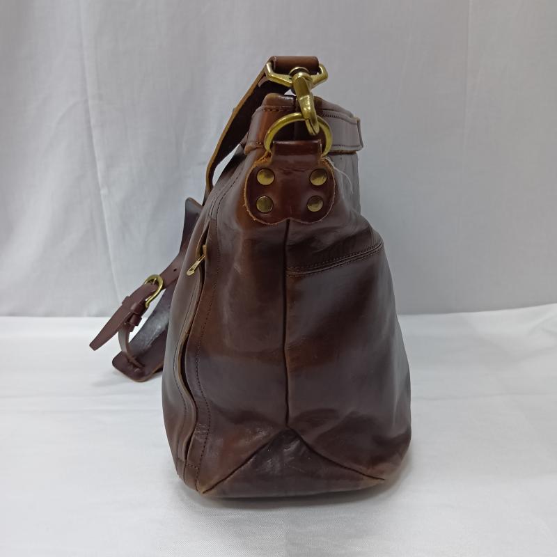 スオーロ SUOLO ショルダーバッグ ショルダーバッグ Normandy ショルダーバッグ 栃木レザー brown LEATHER BAG - 無地 茶 / ブラウン / brown メンズ USED 古着 中古 50165958