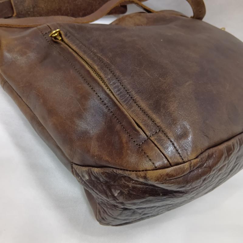 スオーロ SUOLO ショルダーバッグ ショルダーバッグ Normandy ショルダーバッグ 栃木レザー brown LEATHER BAG - 無地 茶 / ブラウン / brown メンズ USED 古着 中古 50165958