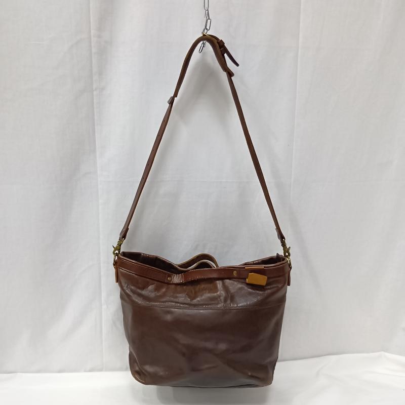 スオーロ SUOLO ショルダーバッグ ショルダーバッグ Normandy ショルダーバッグ 栃木レザー brown LEATHER BAG - 無地 茶 / ブラウン / brown メンズ USED 古着 中古 50165958