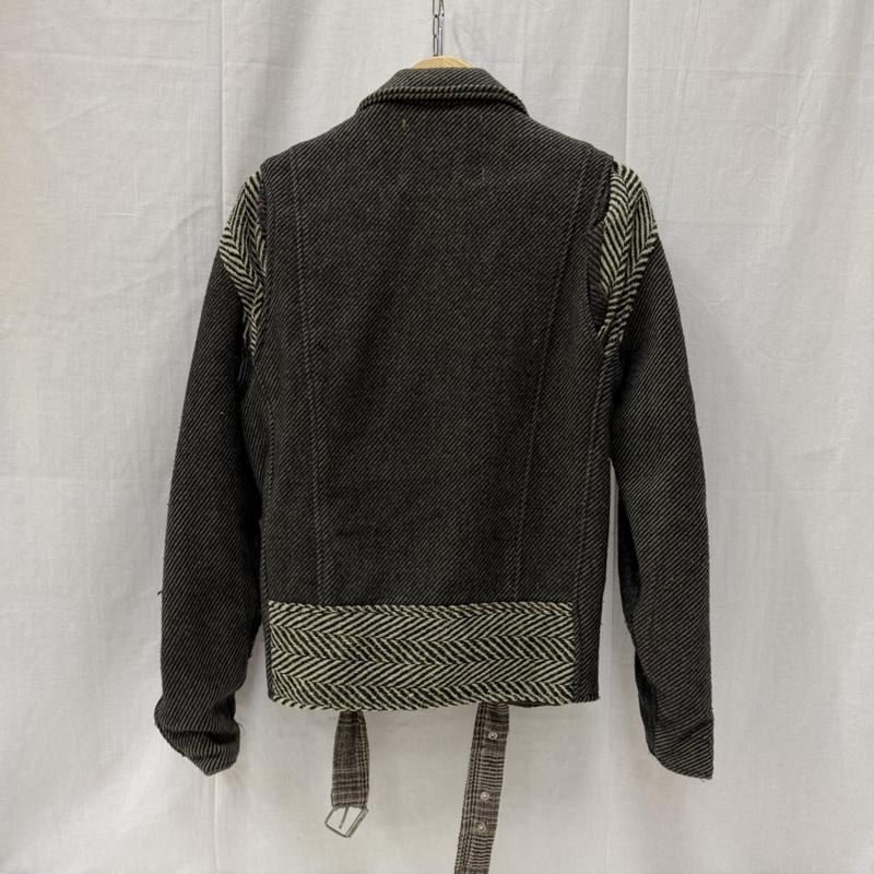 スカルフライト SKULLFLIGHT ジャケット、上着 ライダース ウール ツイード サラペ ライダースジャケット シルクスクリーン ロゴ - ロゴ、文字 メンズ USED 古着 中古 50165959