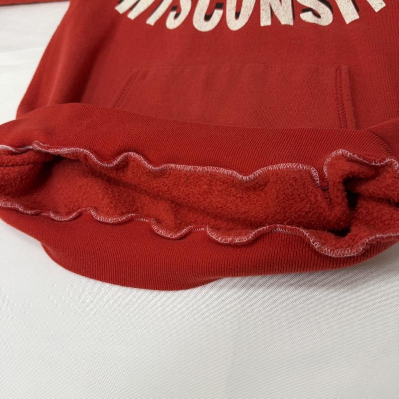 ヴィンテージ VINTAGE パーカー 長袖 sportswear by famous 80s カレッジプリントパーカー WISCONSIN red M USA製 M キャラクター X プリント 赤 / レッド / red メンズ USED 古着 中古 50165960
