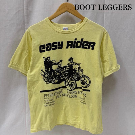 ブートレガーズ BOOTLEGGERS Tシャツ 半袖 FULL DIPPED easy rider プリントTシャツ yellow S movie Tシャツ S ロゴ、文字 X プリント 黄 / イエロー / yellow メンズ USED 古着 中古 50165961