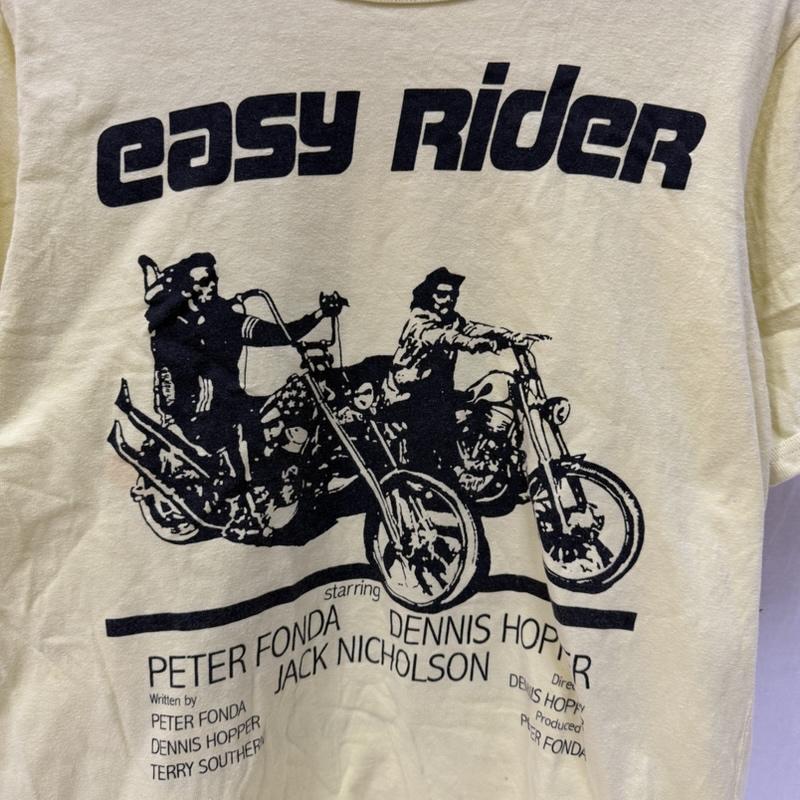 ブートレガーズ BOOTLEGGERS Tシャツ 半袖 FULL DIPPED easy rider プリントTシャツ yellow S movie Tシャツ S ロゴ、文字 X プリント 黄 / イエロー / yellow メンズ USED 古着 中古 50165961
