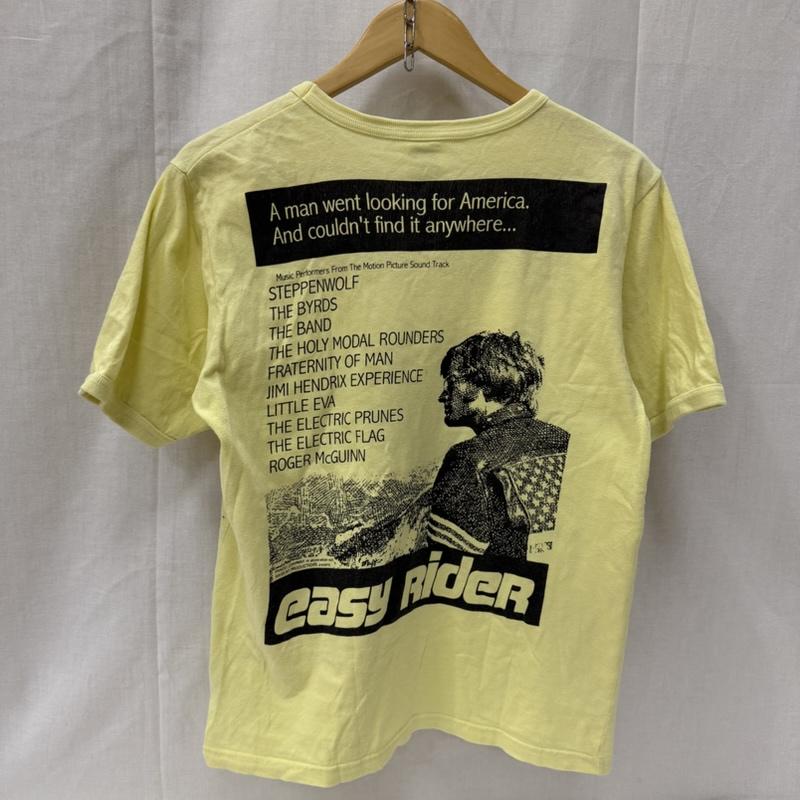 ブートレガーズ BOOTLEGGERS Tシャツ 半袖 FULL DIPPED easy rider プリントTシャツ yellow S movie Tシャツ S ロゴ、文字 X プリント 黄 / イエロー / yellow メンズ USED 古着 中古 50165961