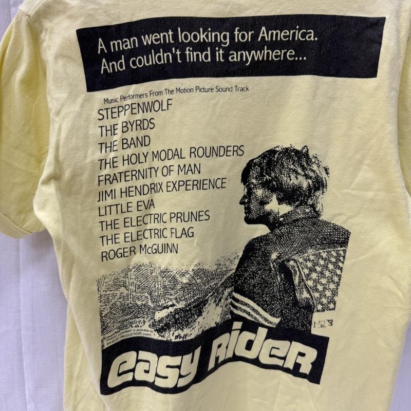 ブートレガーズ BOOTLEGGERS Tシャツ 半袖 FULL DIPPED easy rider プリントTシャツ yellow S movie Tシャツ S ロゴ、文字 X プリント 黄 / イエロー / yellow メンズ USED 古着 中古 50165961