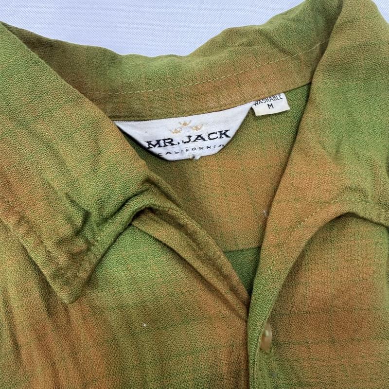 古着 USED シャツ、ブラウス 半袖 60s MR.JACK オンブレチェック半袖シャツ グリーン×オレンジ M M チェック 緑 / グリーン / green X 橙 / オレンジ / orange メンズ USED 古着 中古 50165962