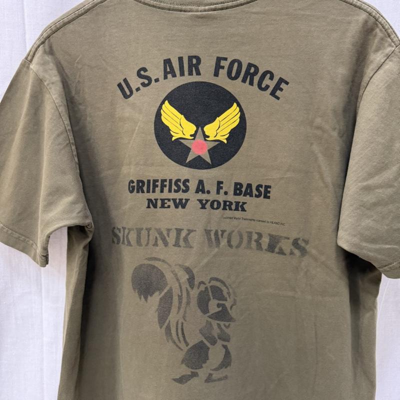 バズリクソンズ Buzz Rickson s Tシャツ 半袖 buzz rickson s SKUNK WORKS プリントTシャツ オリーブグリーン S S ロゴ、文字 オリーブグリーン / オリーブグリーン / メンズ USED 古着 中古 50165964