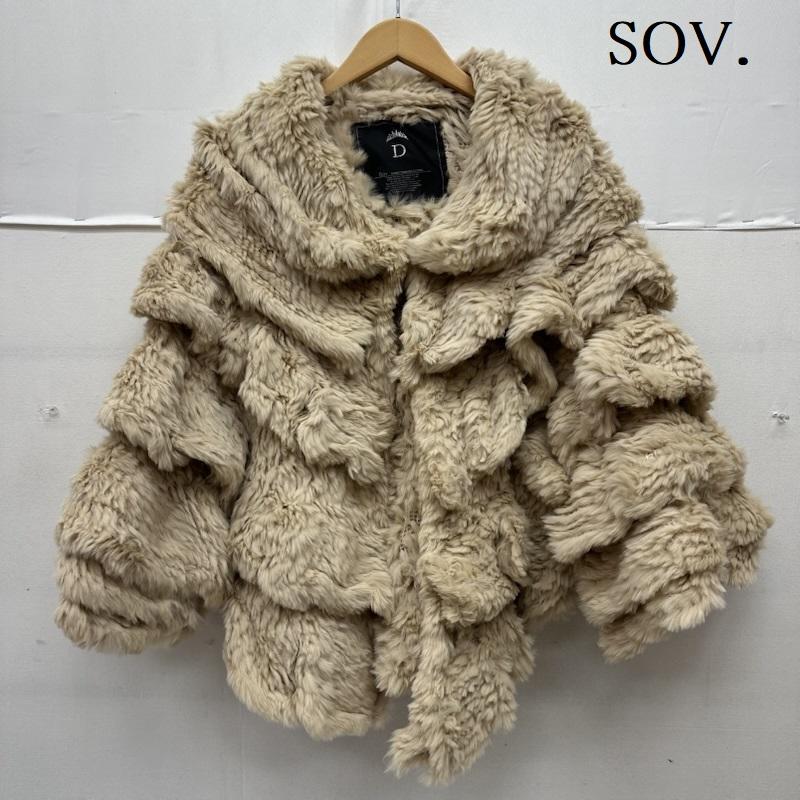 ソブ SOV. ジャケット、上着 ポンチョ ダブルスタンダード ラビットファー ケープ コート ポンチョ ベージュ / ベージュ / beige レディース USED 古着 中古 50165965