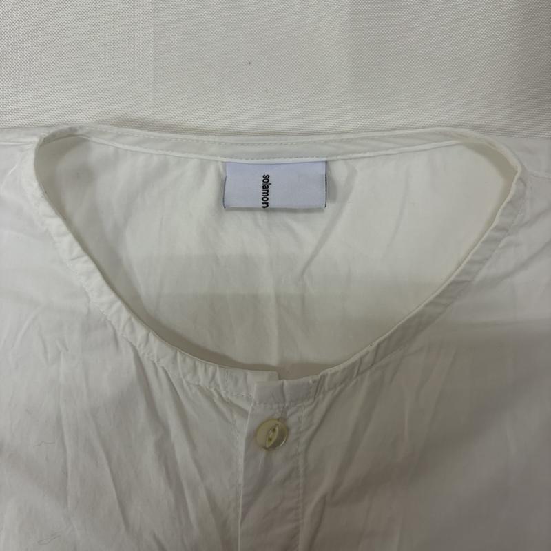 古着 USED シャツ、ブラウス 長袖 solamonat poche ソラモナポッシェ キャンディースリーブ シャツブラウス ノーカラー white - 無地 白 / ホワイト / white レディース USED 古着 中古 50165968