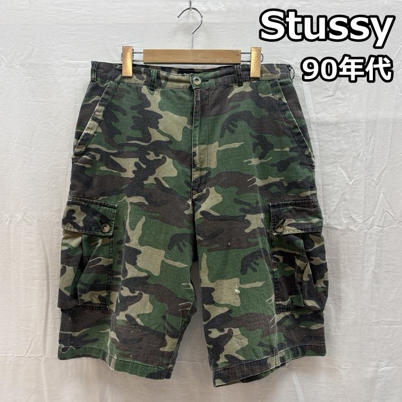 ステューシー STUSSY パンツ ショートパンツ 90年代 ビンテージ USA製 リップストップ カモフラ 迷彩 ショート パンツ 90s VINTAGE 34インチ カモフラージュ柄・迷彩 メンズ USED 古着 中古 50165977