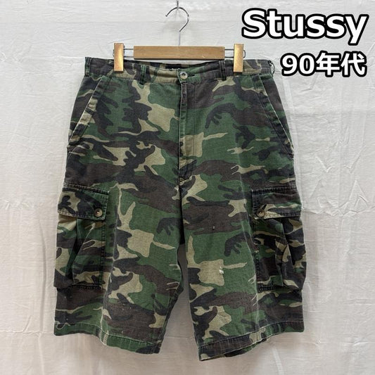 ステューシー STUSSY パンツ ショートパンツ 90年代 ビンテージ USA製 リップストップ カモフラ 迷彩 ショート パンツ 90s VINTAGE 34インチ カモフラージュ柄・迷彩 メンズ USED 古着 中古 50165977