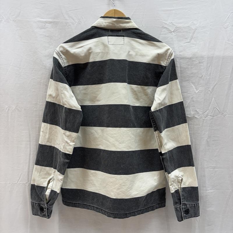 ショット schott ジャケット、上着 ジャンパー、ブルゾン 3145049 ロゴ 刺繍 ボーダー ファティーグ シャツ ジャケット S ボーダー柄 メンズ USED 古着 中古 50165981