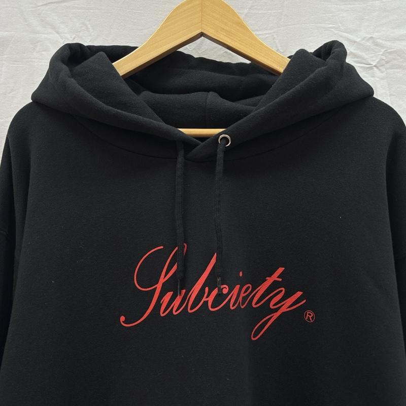サブサエティ Subciety パーカー 長袖 ロゴ プルオーバー フーディ スウェット パーカー ビッグサイズ XL 黒 / ブラック / black メンズ USED 古着 中古 50165982