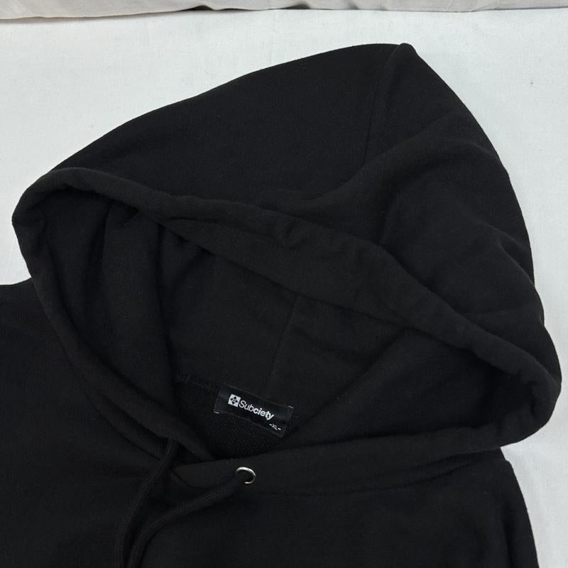 サブサエティ Subciety パーカー 長袖 ロゴ プルオーバー フーディ スウェット パーカー ビッグサイズ XL 黒 / ブラック / black メンズ USED 古着 中古 50165982