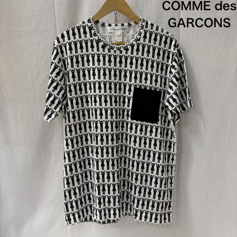コムデギャルソンシャツ COMME des GARCONS SHIRT Tシャツ 半袖 グラフィックプリント半袖Tシャツ ブラック ホワイト L 総柄 白 / ホワイト / white X 黒 / ブラック / black メンズ USED 古着 中古 50165983
