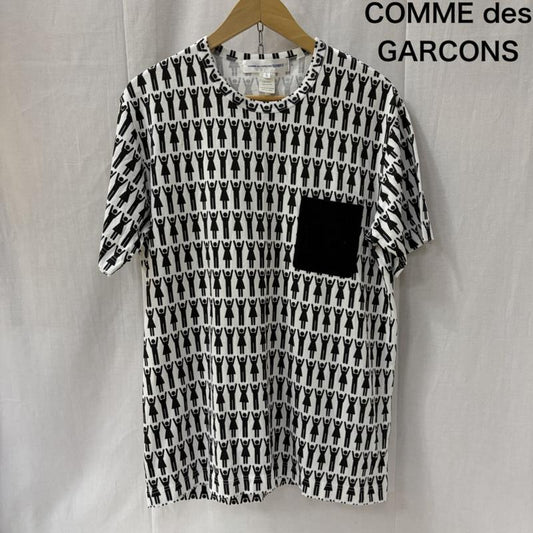 コムデギャルソンシャツ COMME des GARCONS SHIRT Tシャツ 半袖 グラフィックプリント半袖Tシャツ ブラック ホワイト L 総柄 白 / ホワイト / white X 黒 / ブラック / black メンズ USED 古着 中古 50165983