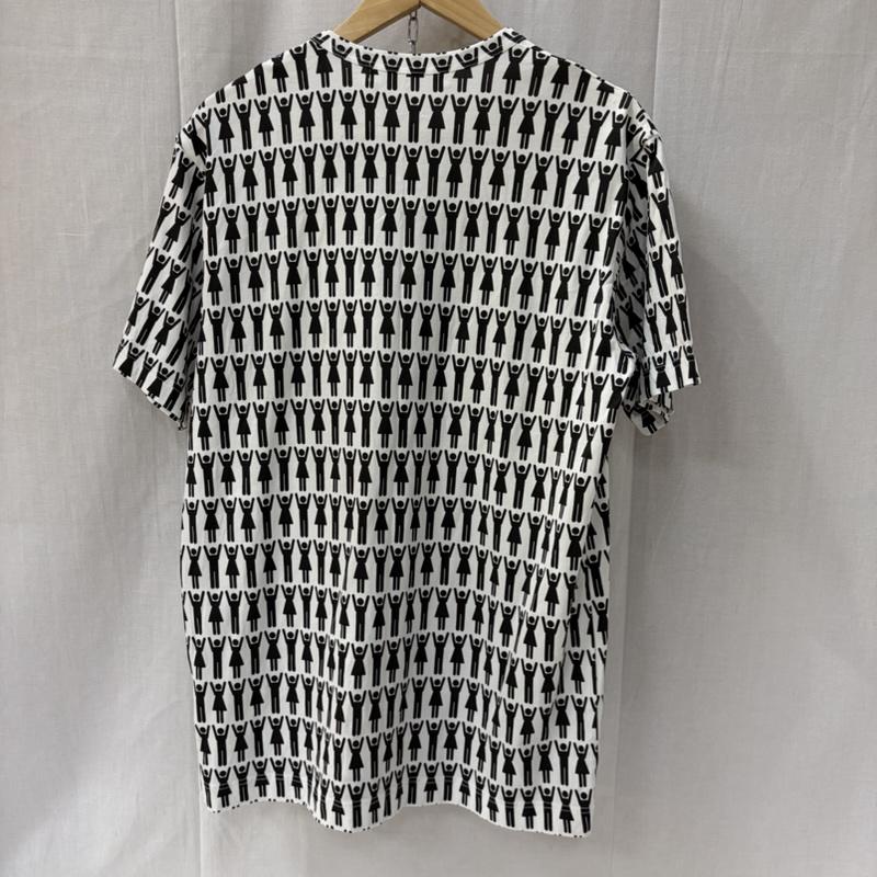 コムデギャルソンシャツ COMME des GARCONS SHIRT Tシャツ 半袖 グラフィックプリント半袖Tシャツ ブラック ホワイト L 総柄 白 / ホワイト / white X 黒 / ブラック / black メンズ USED 古着 中古 50165983